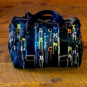 L.A.M.B. by Gwen Stefani Walderson-Style Colorful Graffiti Drip Handbag